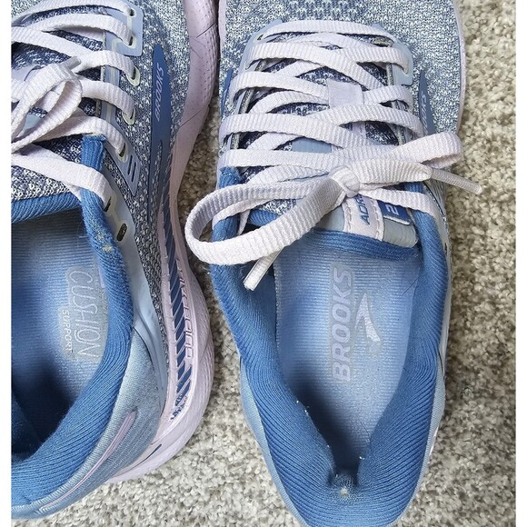 Brooks Ladies 9B Adrenaline GTS 22 Blue Purple/Lilac Running Shoes Gym Sneakers - Picture 11 of 16